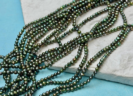 2-2.5 mm AA Olive Green Color Small Potato Freshwater Pearl Beads Genuine High Luster Seed Pearl #P3610