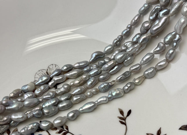 5x8-10 mm Gray Color Keshi Nugget Freshwater Pearl Beads Very Rare Genuine Freshwater Tiny Keshi Rice Nugget Pearls #P3624
