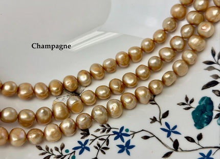 9-10 mm Gold Champagne Freshwater Pearl Nugget Beads, Cultered Pearl Beads, Genuine Natural Nugget Pearl, Gold Nuggets #125