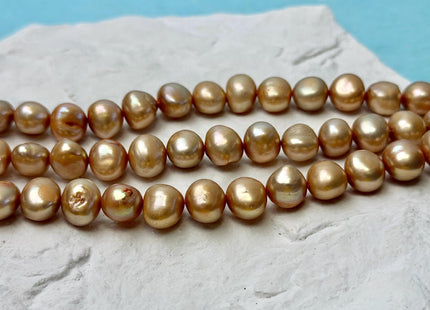 9-10 mm Gold Champagne Freshwater Pearl Nugget Beads, Cultered Pearl Beads, Genuine Natural Nugget Pearl, Gold Nuggets #125