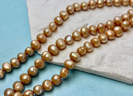 9-10 mm Gold Champagne Freshwater Pearl Nugget Beads, Cultered Pearl Beads, Genuine Natural Nugget Pearl, Gold Nuggets #125