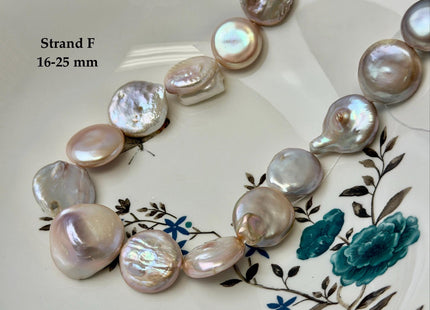 One-Of-A-Kind AA 15-32 mm Natural White and Mauve Pink Seaweed Large Keshi Baroque Round Rectangular Coin Freshwater Pearl Beads #P3698