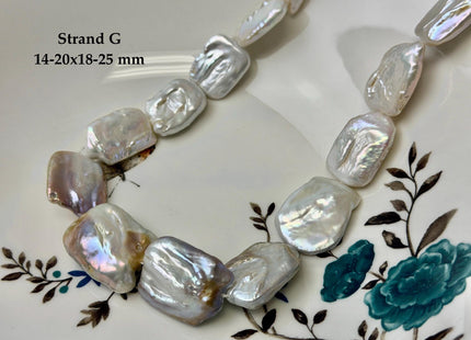 One-Of-A-Kind AA 15-32 mm Natural White and Mauve Pink Seaweed Large Keshi Baroque Round Rectangular Coin Freshwater Pearl Beads #P3698