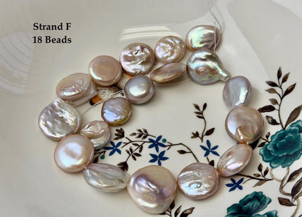 One-Of-A-Kind AA 15-32 mm Natural White and Mauve Pink Seaweed Large Keshi Baroque Round Rectangular Coin Freshwater Pearl Beads #P3698