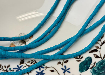 4.5 mm Blue Turquoise Heishi Rondelle Shape Gemstones Loose Beads 15 Inches Strand #4885