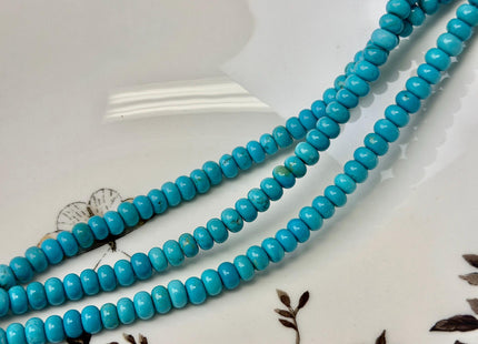 2x4mm 4x6mm Smooth Rondelle Shape Turquoise Gemstone Blue Green Beads #4886
