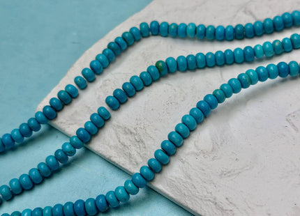 2x4mm 4x6mm Smooth Rondelle Shape Turquoise Gemstone Blue Green Beads #4886