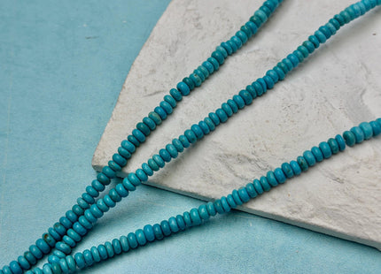 2x4mm 4x6mm Smooth Rondelle Shape Turquoise Gemstone Blue Green Beads #4886