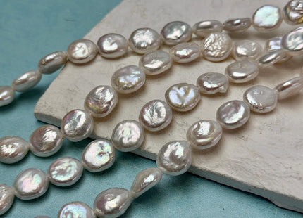 10-11mm AA Half Strand Natural White Round or Teardrop/Oval Coin Freshwater Pearls 1.2mm 1.5mm 2.1mm Large Hole High Luster Beads #P3640