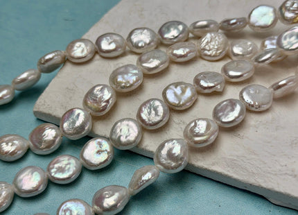 10-11mm AA Half Strand Natural White Round or Teardrop/Oval Coin Freshwater Pearls 1.2mm 1.5mm 2.1mm Large Hole High Luster Beads #P3640