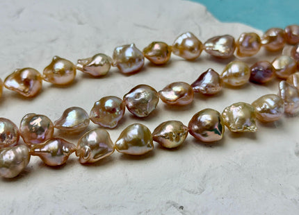9-13x13-16 mm AAA Natural Blush Pink Freshwater Teardrop Baroque Pearl Beads High Luster Genuine Pearl Beads #P3650
