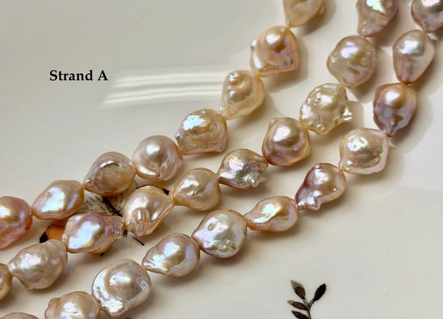 9-13x13-16 mm AAA Natural Blush Pink Freshwater Teardrop Baroque Pearl Beads High Luster Genuine Pearl Beads #P3650