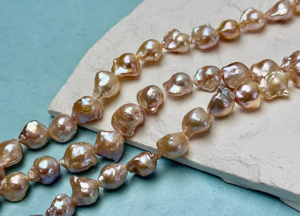 9-13x13-16 mm AAA Natural Blush Pink Freshwater Teardrop Baroque Pearl Beads High Luster Genuine Pearl Beads #P3650