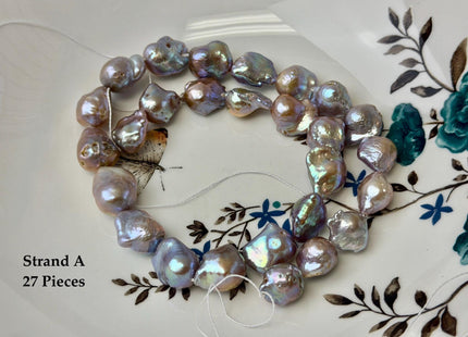 One-Of-A-Kind 11-13x12-18 mm AAA Natural Mauve Pink Freshwater Teardrop Baroque Pearl Beads High Luster Genuine Pearl Beads #P3651