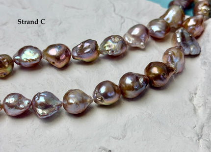 One-Of-A-Kind 11-13x12-18 mm AAA Natural Mauve Pink Freshwater Teardrop Baroque Pearl Beads High Luster Genuine Pearl Beads #P3651