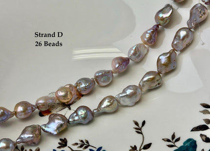 11-14x13-28 mm AAA Natural Mauve Pink Seaweed Freshwater Teardrop Baroque Pearl Beads High Luster Genuine Pearl Beads #P3652