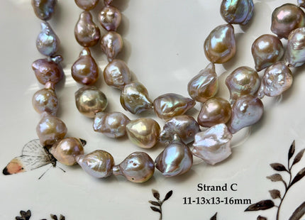 11-14x13-28 mm AAA Natural Mauve Pink Seaweed Freshwater Teardrop Baroque Pearl Beads High Luster Genuine Pearl Beads #P3652