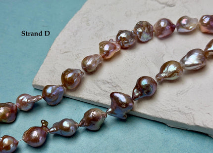 11-14x13-28 mm AAA Natural Mauve Pink Seaweed Freshwater Teardrop Baroque Pearl Beads High Luster Genuine Pearl Beads #P3652