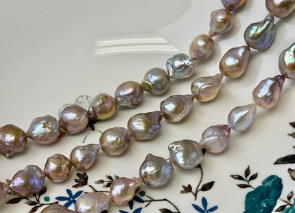 11-14x13-28 mm AAA Natural Mauve Pink Seaweed Freshwater Teardrop Baroque Pearl Beads High Luster Genuine Pearl Beads #P3652