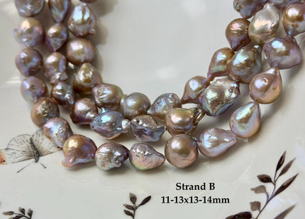 11-14x13-28 mm AAA Natural Mauve Pink Seaweed Freshwater Teardrop Baroque Pearl Beads High Luster Genuine Pearl Beads #P3652