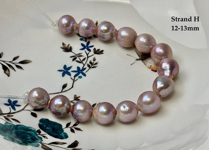 One-Of-A-Kind 12-18 mm AA Very Rare Natural Mauve Pink White Freshwater Edison Baroque Pearls High Luster Large 2.1mm Hole Beads #P3655