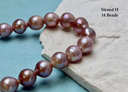 One-Of-A-Kind 12-18 mm AA Very Rare Natural Mauve Pink White Freshwater Edison Baroque Pearls High Luster Large 2.1mm Hole Beads #P3655
