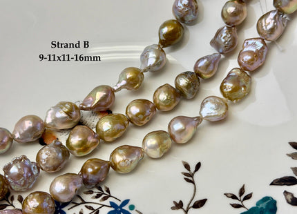9-12x11-18 mm AAA Natural Mauve Pink Seaweed Freshwater Teardrop Baroque Pearl Beads High Luster Genuine Pearl Beads #P3657
