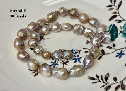 One-Of-A-Kind 10-14x13-19 mm AAA Natural Mauve Pink Seaweed Freshwater Teardrop Baroque Pearl Beads High Luster Genuine Pearl Beads #P3658