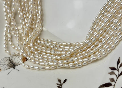 3x4-6mm Natural White Color Rice Shape Freshwater Pearls Genuine Tiny Freshwater Pearl Beads Bridal Pearls #1371
