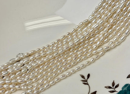 3x4-6mm Natural White Color Rice Shape Freshwater Pearls Genuine Tiny Freshwater Pearl Beads Bridal Pearls #1371