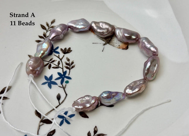 One-Of-A-Kind 8-12x12-18 mm AA Half Strand Rare Natural Dark Mauve Pink Keshi High Luster Nugget Large Hole 1.5mm Freshwater Pearls #P3713