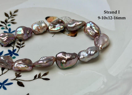 One-Of-A-Kind 8-12x12-18 mm AA Half Strand Rare Natural Dark Mauve Pink Keshi High Luster Nugget Large Hole 1.5mm Freshwater Pearls #P3713