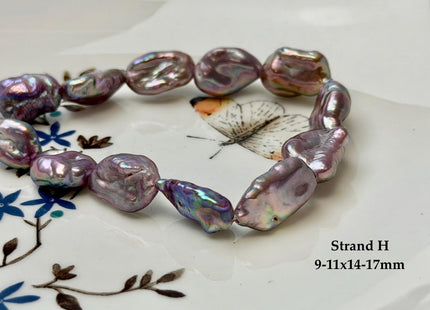 One-Of-A-Kind 8-12x12-18 mm AA Half Strand Rare Natural Dark Mauve Pink Keshi High Luster Nugget Large Hole 1.5mm Freshwater Pearls #P3713