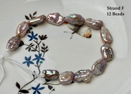 One-Of-A-Kind 8-12x12-18 mm AA Half Strand Rare Natural Dark Mauve Pink Keshi High Luster Nugget Large Hole 1.5mm Freshwater Pearls #P3713