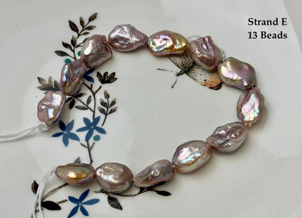 One-Of-A-Kind 8-12x12-18 mm AA Half Strand Rare Natural Dark Mauve Pink Keshi High Luster Nugget Large Hole 1.5mm Freshwater Pearls #P3713