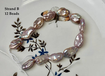 One-Of-A-Kind 8-12x12-18 mm AA Half Strand Rare Natural Dark Mauve Pink Keshi High Luster Nugget Large Hole 1.5mm Freshwater Pearls #P3713