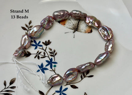 One-Of-A-Kind 8-12x12-18 mm AA Half Strand Rare Natural Dark Mauve Pink Keshi High Luster Nugget Large Hole 1.5mm Freshwater Pearls #P3713