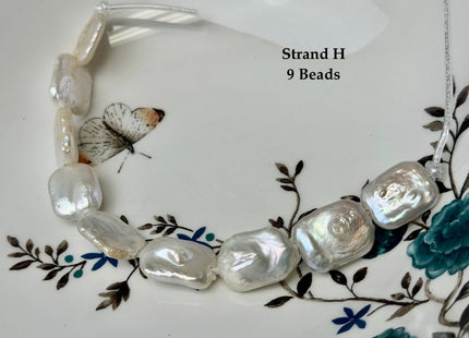 One-Of-A-Kind 12-17x16-21mm AA Natural White Freshwater Thick Rectangular Coin Baroque Pearls High Luster Large 2.1mm Hole Beads #P3714