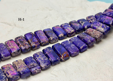 10x20 mm Double Drilled Impression Jasper Rectangle Shape Sea Sediment Jasper Beads Rainbow Pink Green Turquoise Blue Purple Color #4533