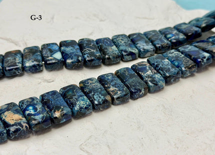 10x20 mm Double Drilled Impression Jasper Rectangle Shape Sea Sediment Jasper Beads Rainbow Pink Green Turquoise Blue Purple Color #4533