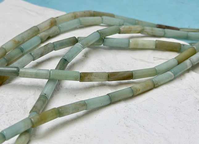 4x12-13 mm Tube Shape Natural Amazonite Gemstone Beads Genuine Amazonite Gemstones Loose Beads 15.5 Inches Strand #2988