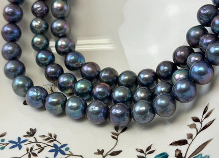 11-12 mm AA Rare Peacock Round Edison Baroque Pearls Genuine Blue Rainbow Peacock Color High Luster Edison Pearl Beads 35 Beads #P3600