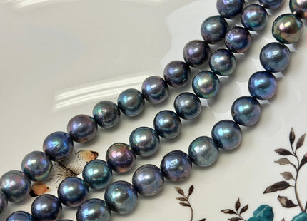 11-12 mm AA Rare Peacock Round Edison Baroque Pearls Genuine Blue Rainbow Peacock Color High Luster Edison Pearl Beads 35 Beads #P3600