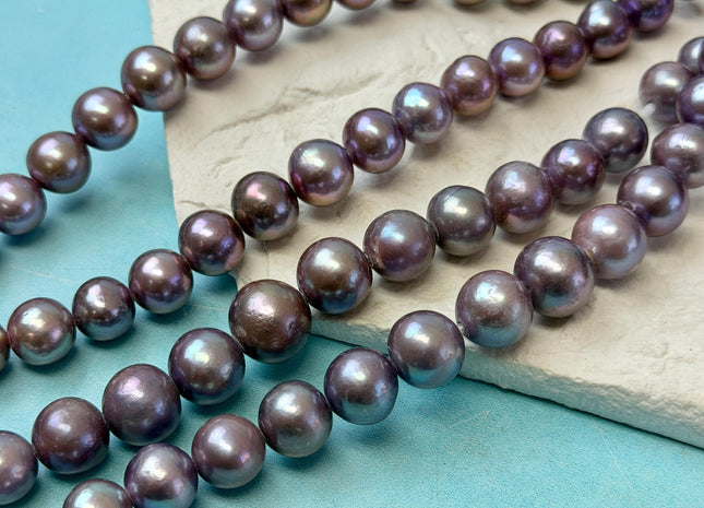10-13 mm AA Half Strand Rare Natural Dark Purple Mauve Pink Baroque Pearl Bead Large Hole Size 2.1mm Edison Baroque Pearl 18 Beads #P3677
