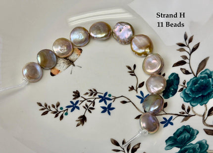 One-Of-A-Kind 14-20 mm Natural Mauve Pink Seaweed Freshwater Round Coin Pearls High Luster Large 2.1mm Hole Beads #P3672