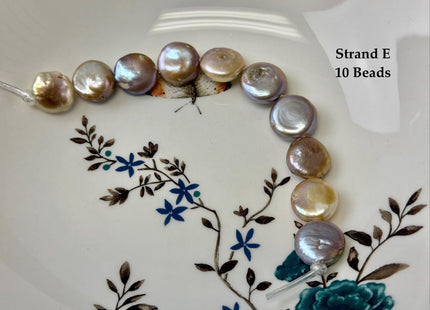 One-Of-A-Kind 14-20 mm Natural Mauve Pink Seaweed Freshwater Round Coin Pearls High Luster Large 2.1mm Hole Beads #P3672