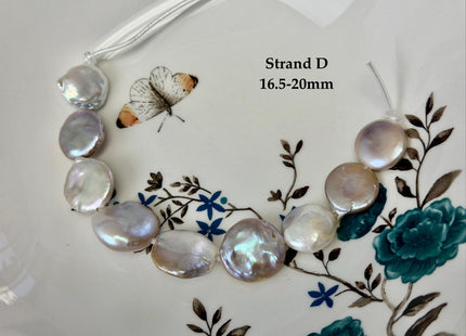 One-Of-A-Kind 14-20 mm Natural Mauve Pink Seaweed Freshwater Round Coin Pearls High Luster Large 2.1mm Hole Beads #P3672