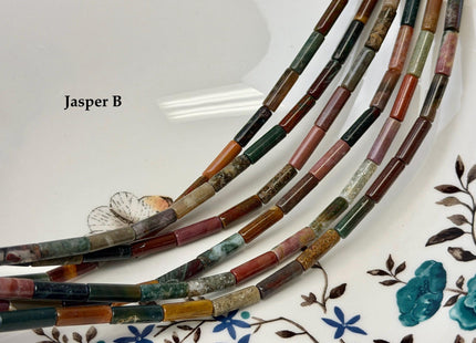 4x13-14 mm Tube Shape Natural Red Creek Jasper Gemstone Loose Beads 15.5 Inches Strand #4889
