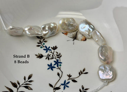 One-Of-A-Kind 14-23x18-29mm AA Natural White Pink Freshwater Thick Rectangular Coin Baroque Pearls High Luster Large 2.1mm Hole Beads #P3715