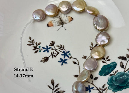 One-Of-A-Kind 14-22 mm Natural Mauve Pink Seaweed Freshwater Round Baroque Coin Pearls High Luster Large 2.1mm Hole Beads #P3716